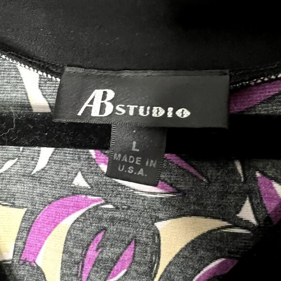 VTG Y2K Abstract Floral Empire Waist Blouse XXL (19) Wrap V-Neck Top - Picture 6 of 8